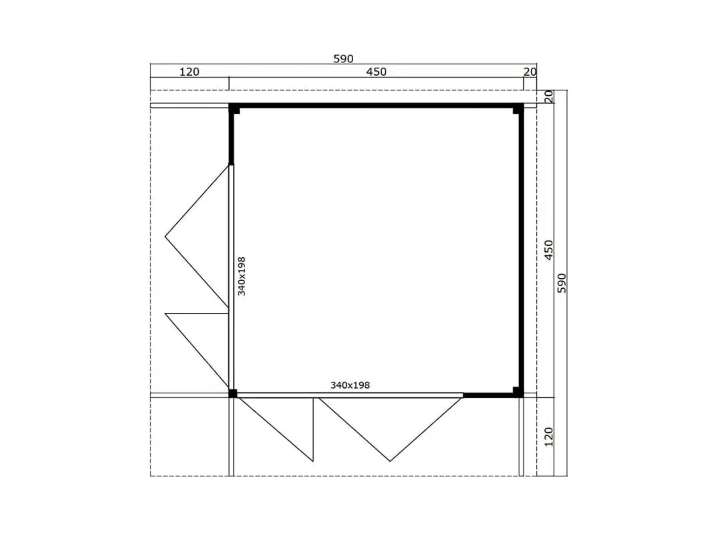 Tuinhuis Domeo 9 - 450 x 450 cm - Afbeelding 3